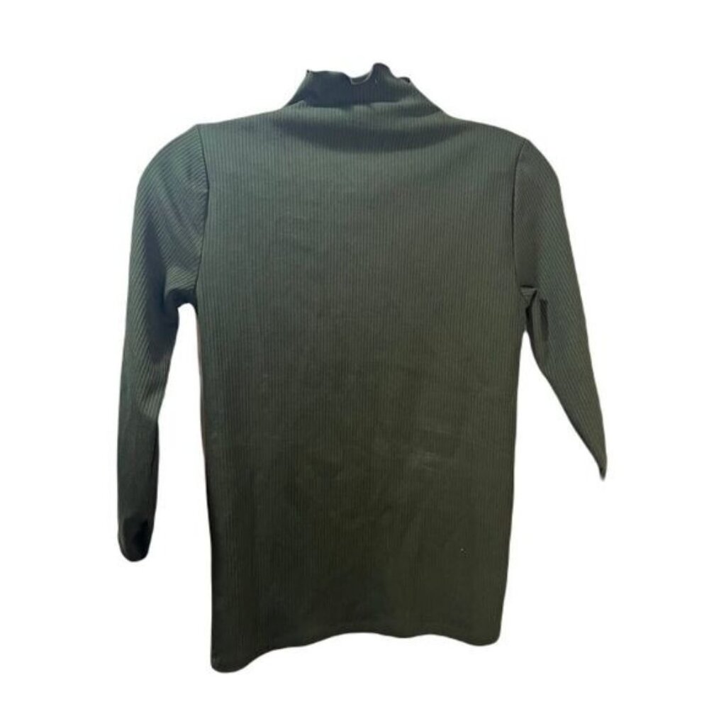 LOFT Knitted‎ Rib Lettuce Edge Turtleneck Top Small